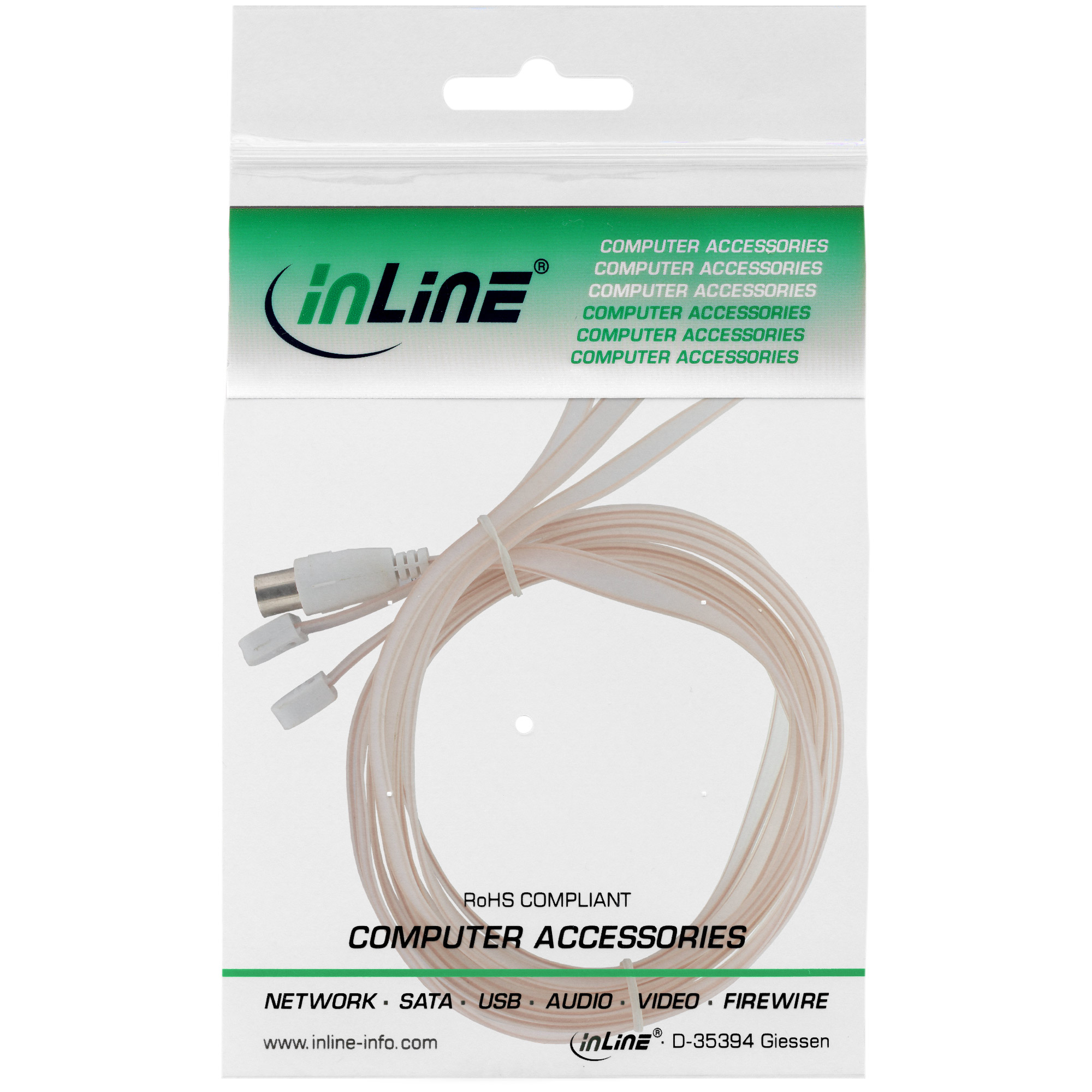 Inline® Wurfantenne, Dipol, für UKW mit IEC Kupplung 75Ohm