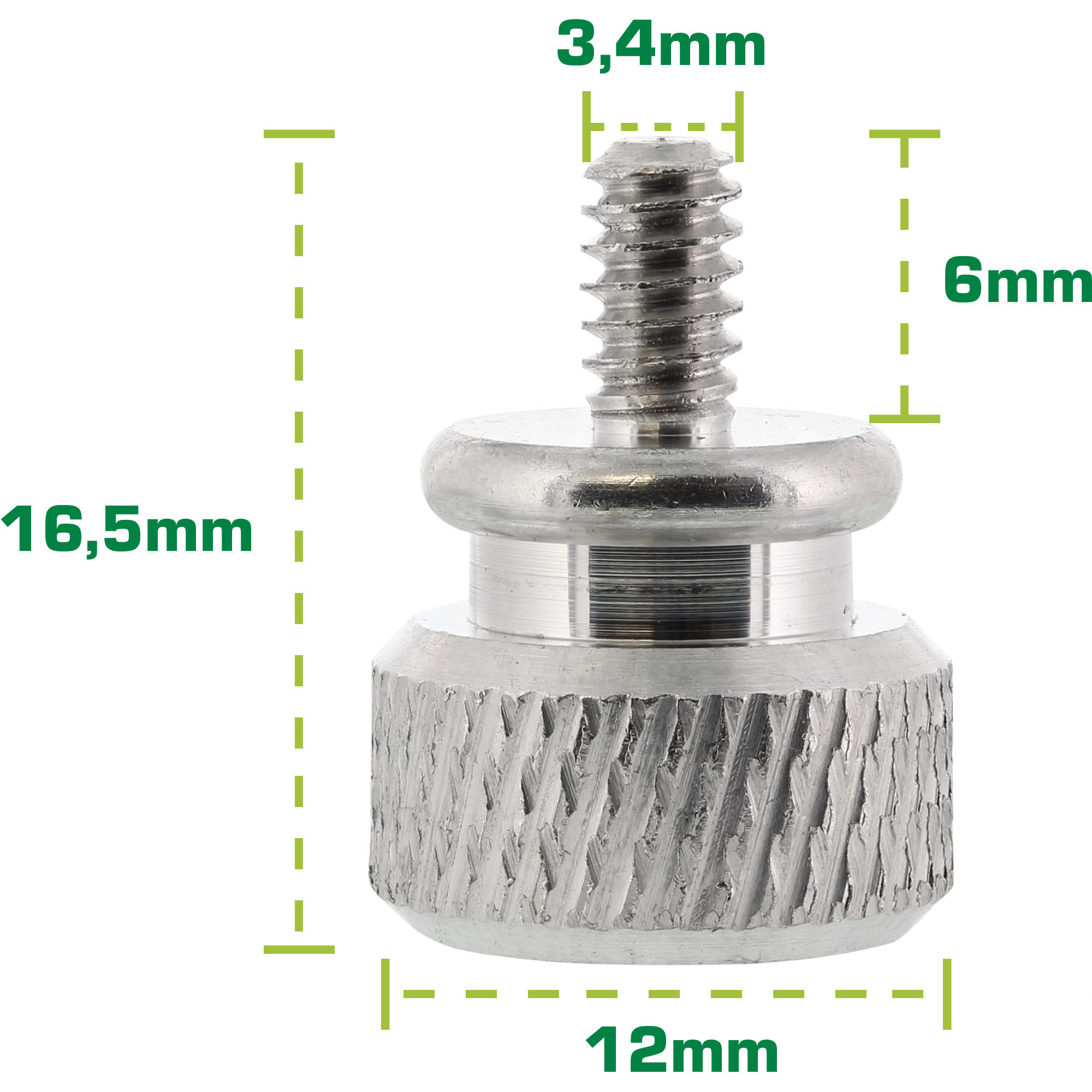 10x Inline® Rändelschrauben für gehäuse, Alu, silber