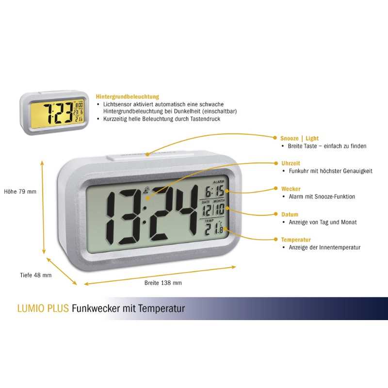 "LUMIO PLUS" Funkwecker mit Temperatur 60.2553.02