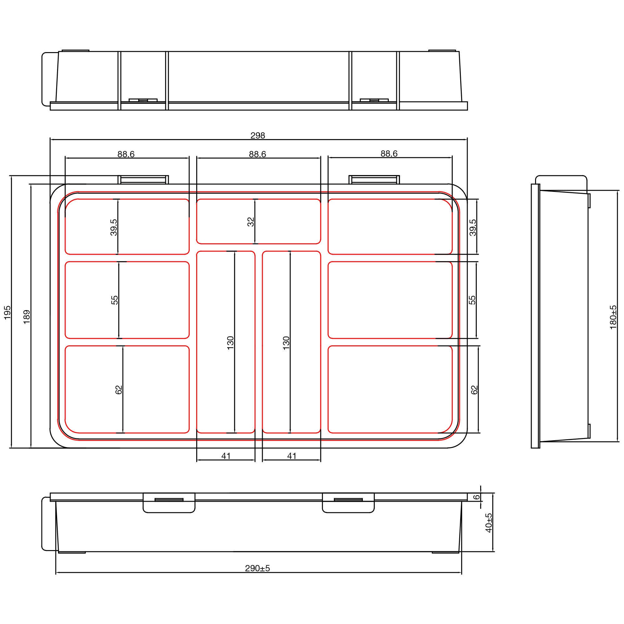 InLine® Kleinteilebox, 9 Fächer, Abmessungen: 290x185x45mm, orange InLine® Kleinteilebox, 9 Fächer, Abmessungen: 290x185x45mm, orange