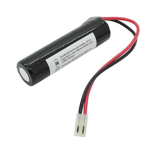Notleuchtenakku NiCd 2,4V 1800mAh L1x2 Sub-C mit 200mm Kabel und CGM2 Stecker ersetzt ELUBAT 275 602 Notleuchtenakku NiCd 2,4V 1800mAh L1x2 Sub-C mit 200mm Kabel und CGM2 Stecker ersetzt ELUBAT 275 602