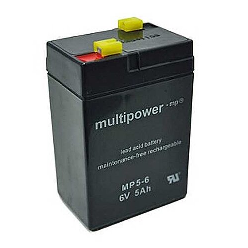Multipower MP5-6 AGM 6 V 5 Ah - 4,8mm Faston Multipower MP5-6 AGM 6 V 5 Ah - 4,8mm Faston