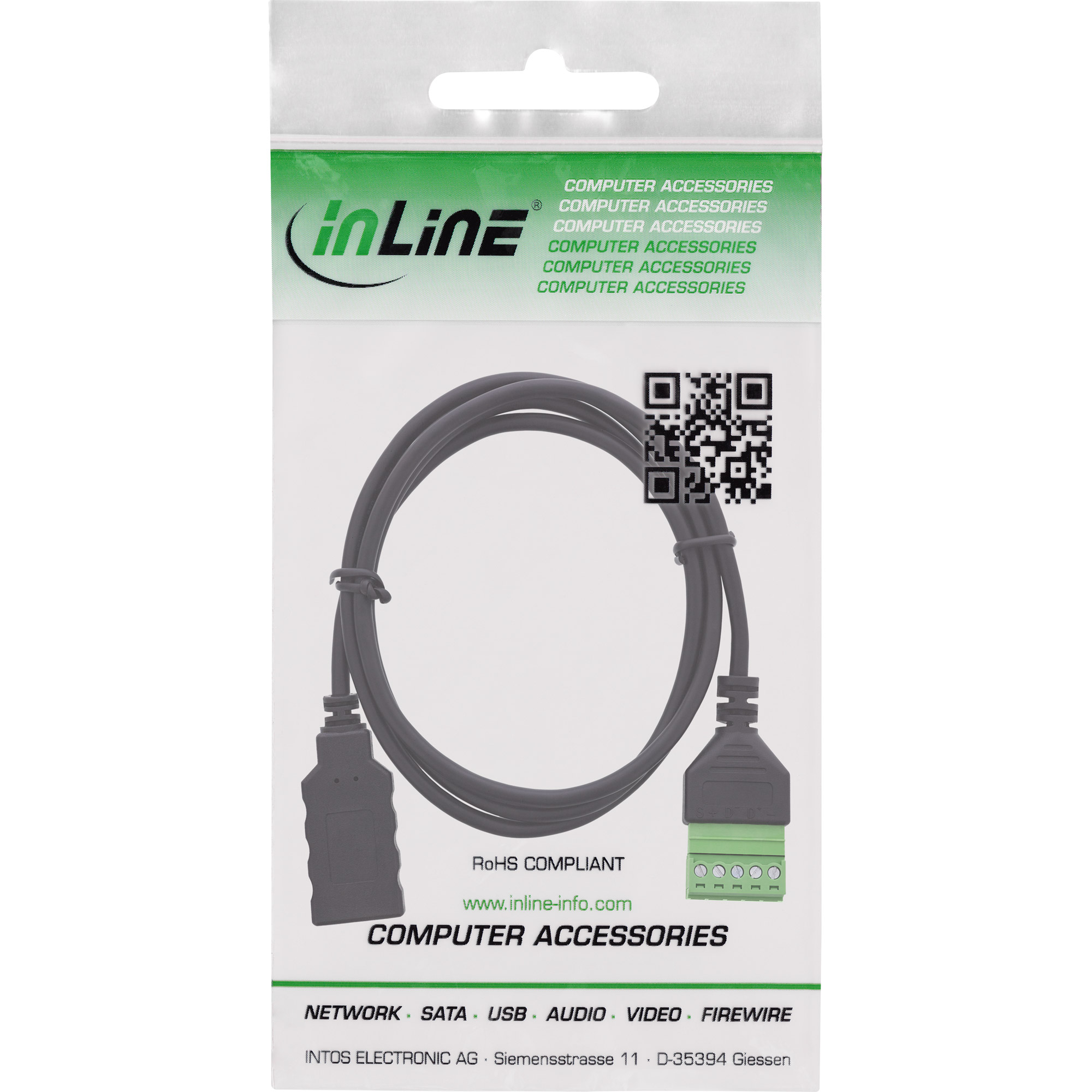InLine® USB-A Buchse auf Terminalblock, 5-polig, mit Kabel