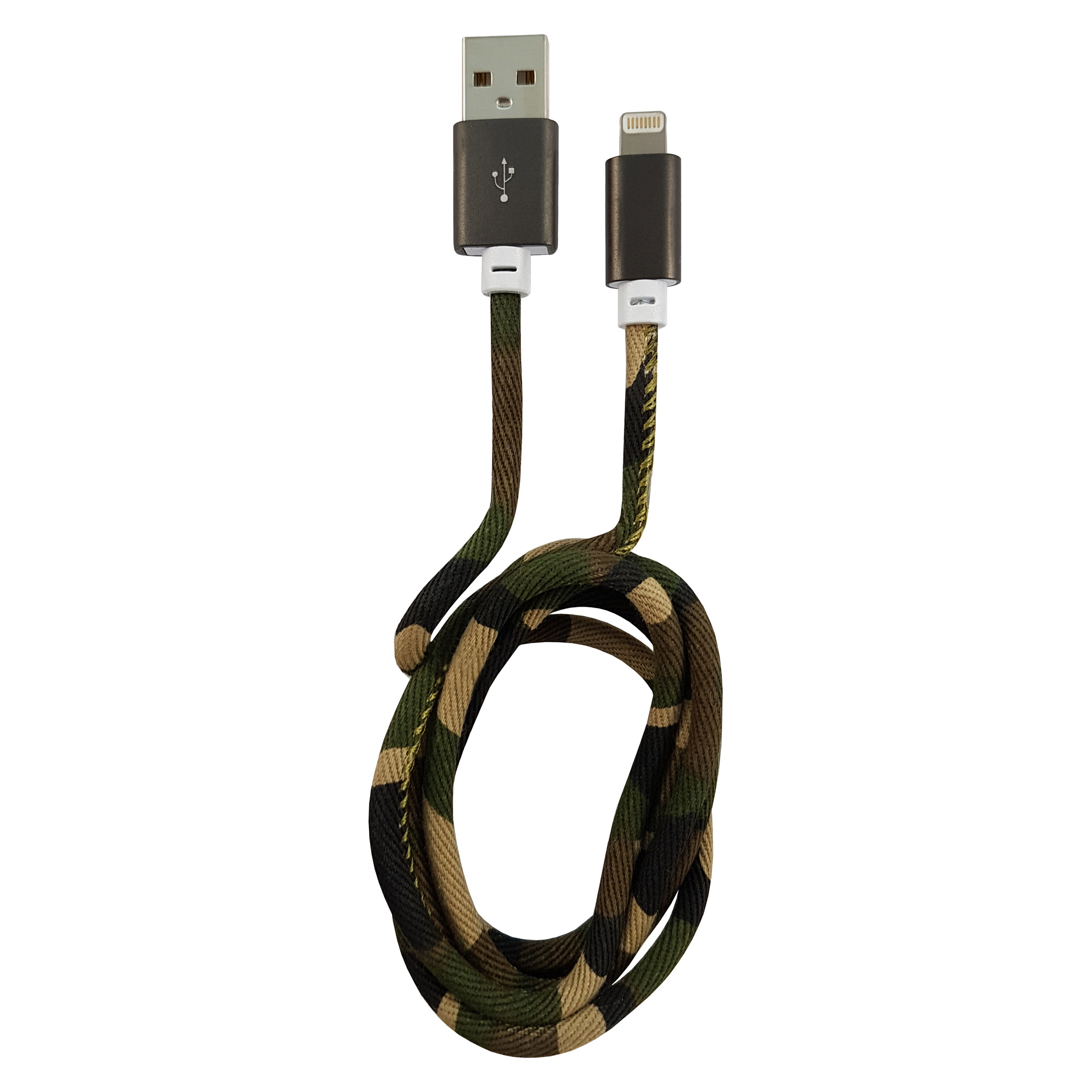 LC-Power LC-C-USB-Lightning-1M-5 (MFI) USB A zu Lightning Kabel, Camouflage grün LC-Power LC-C-USB-Lightning-1M-5 (MFI) USB A zu Lightning Kabel, Camouflage grün