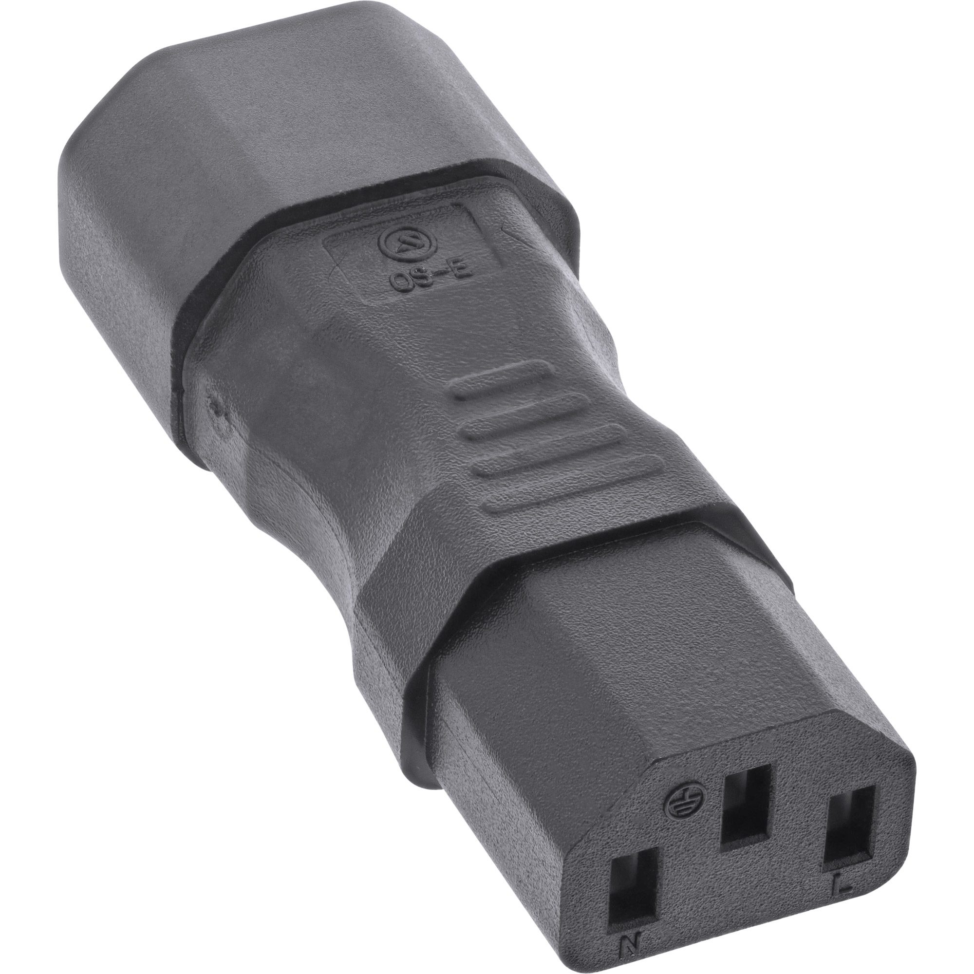 Inline® Netzadapter IEC 60320 C14 / C13, 3pol. Kaltgeräte