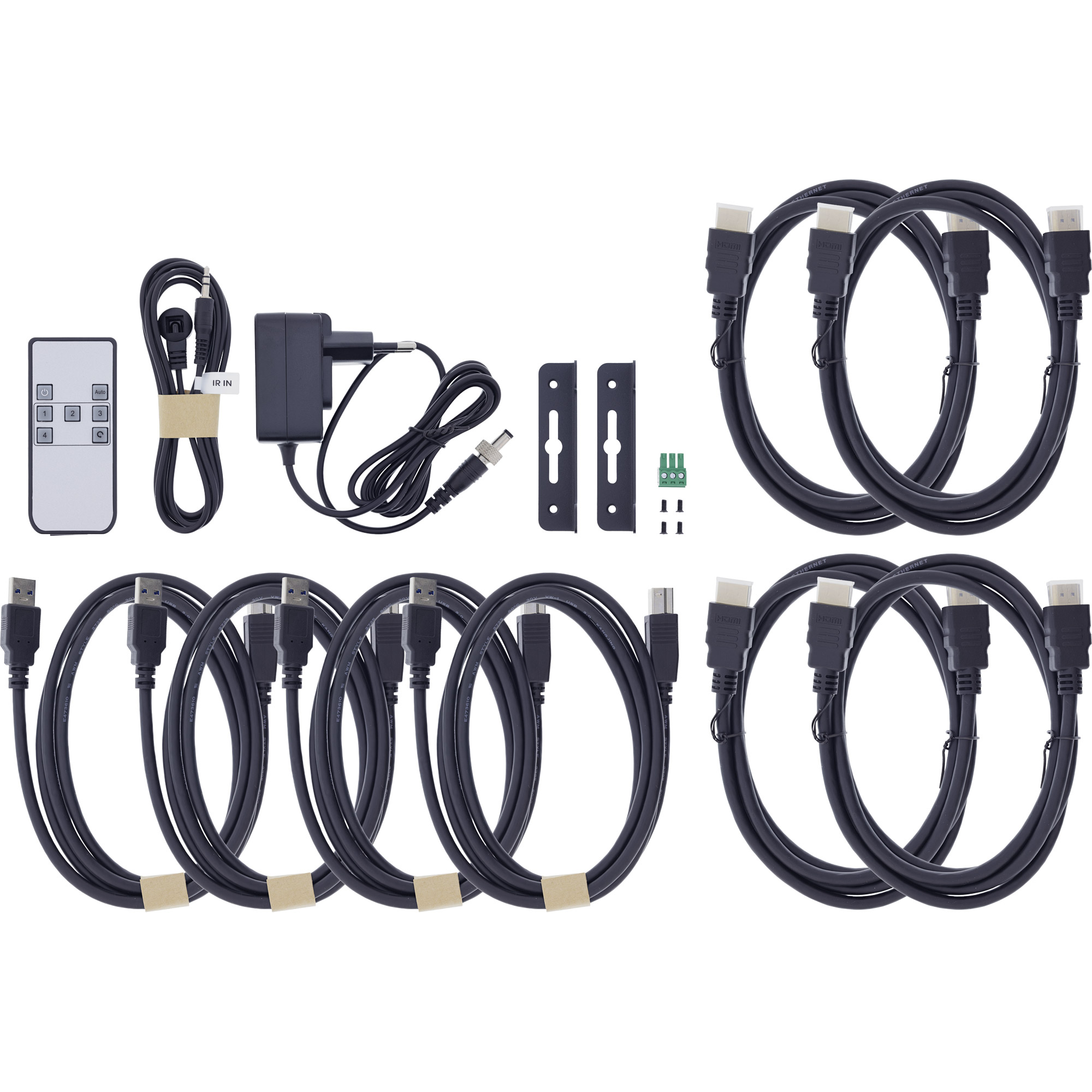InLine® KVM Switch, 4-fach, HDMI, 8K@60Hz, USB 3.2, mit IR & RS-232