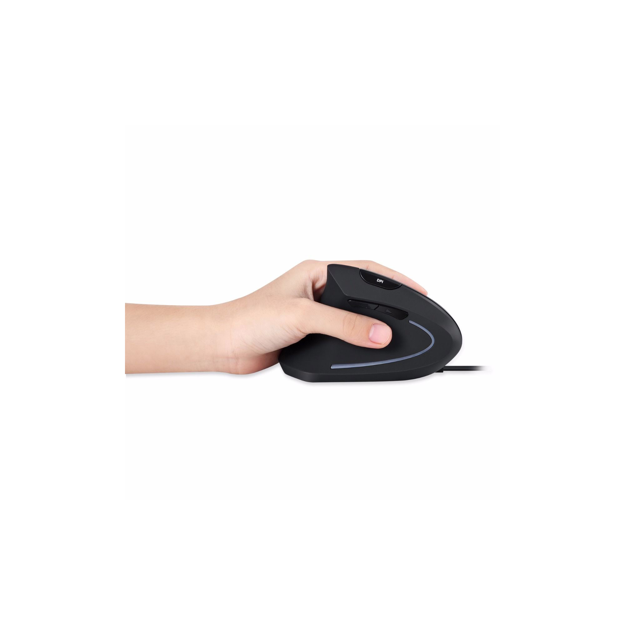 Perixx PERIMICE-513 L, ergonomische Maus, für LinksHänder, vertikal, schwarz