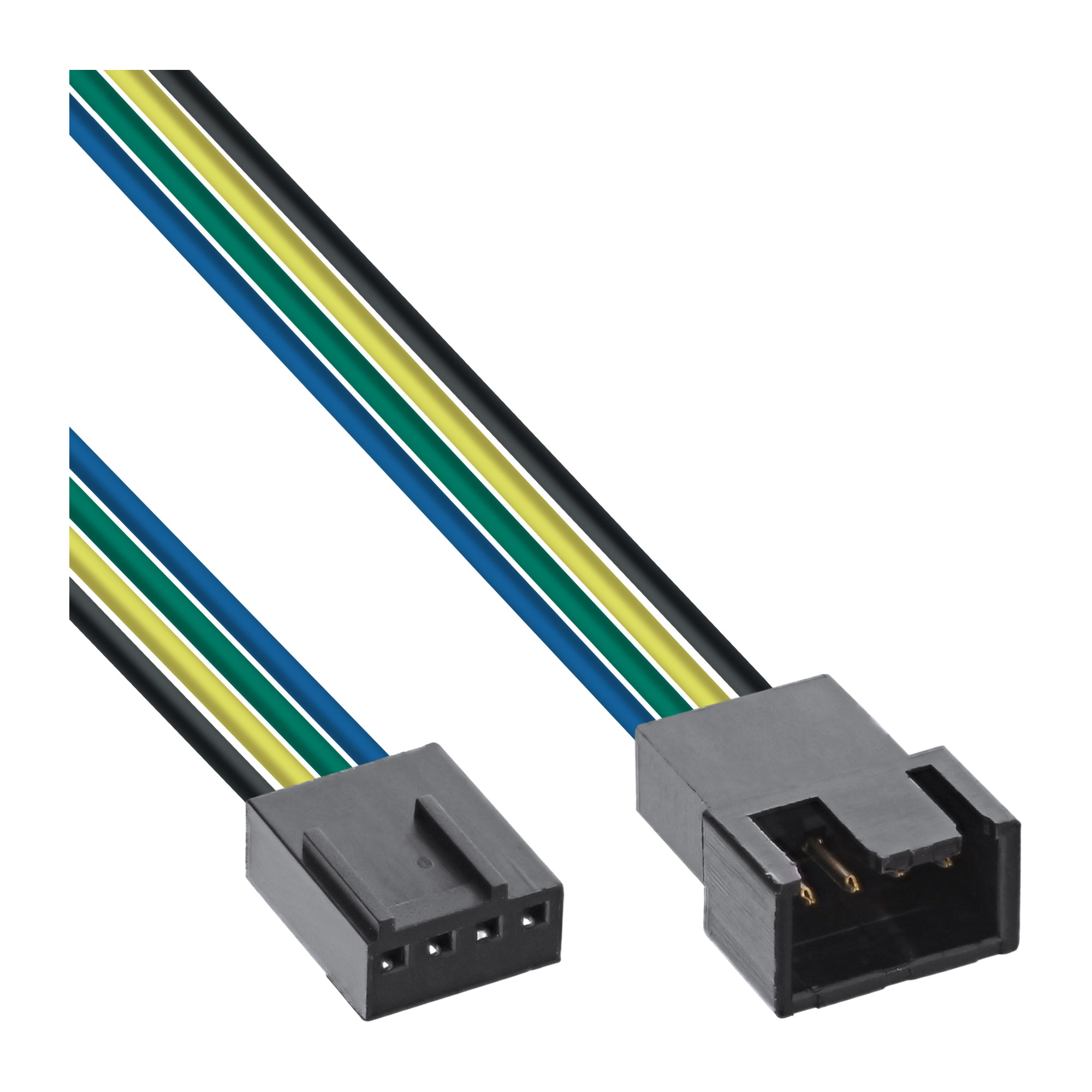 Inline® Lüfterkabel VerLängerung PWM, 4pol Molex Stecker / Buchse, 0,30m