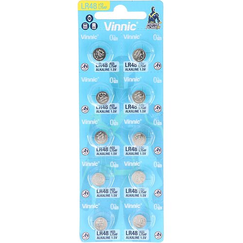 10x Vinnic AG5 LR48 LR754 393 1.5V Alkaline Knopfzelle