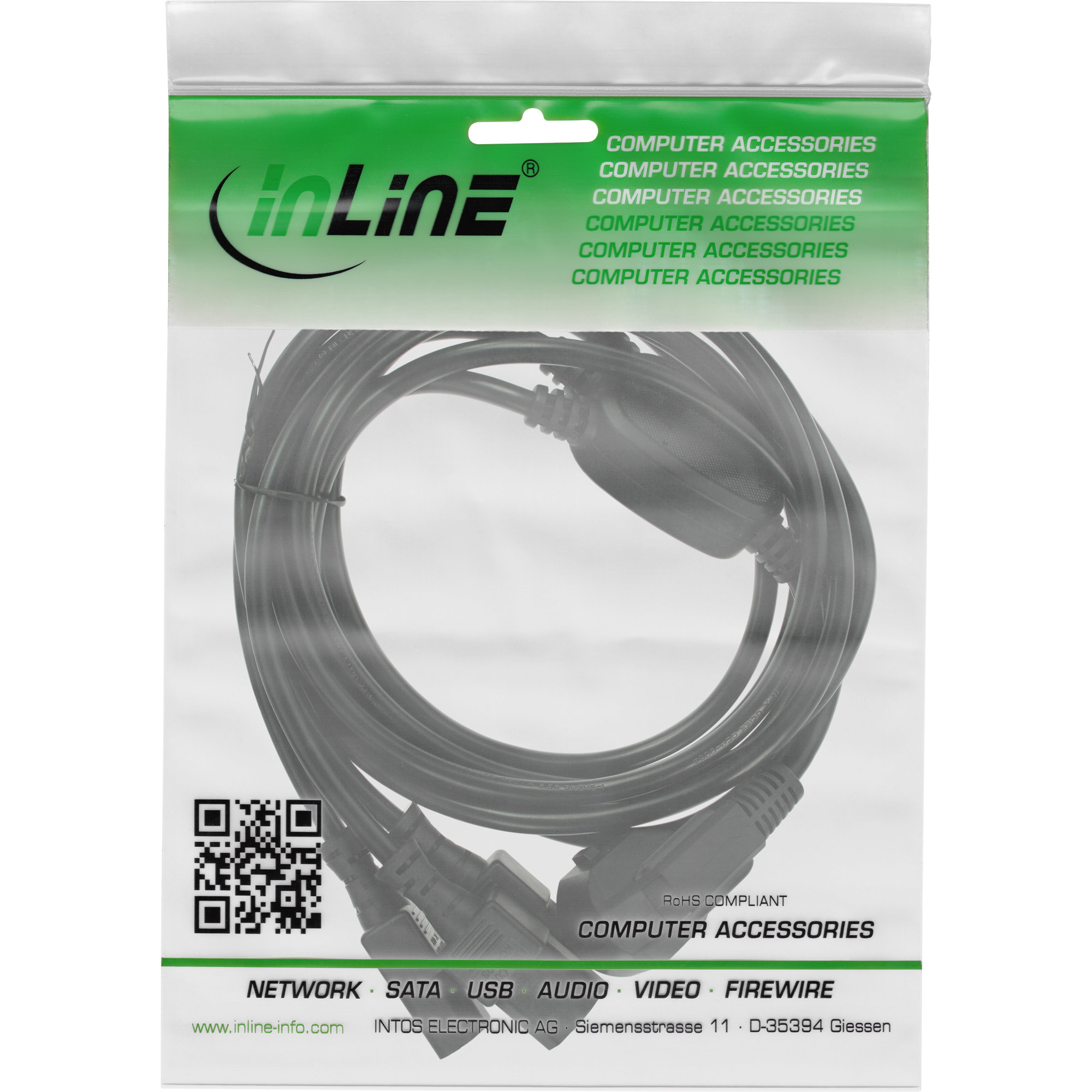 Inline® Netz-Y-Kabel, 1x Schutzkontaktstecker zu 3x Kaltgerätestecker, 1m Inline® Netz-Y-Kabel, 1x Schutzkontaktstecker zu 3x Kaltgerätestecker, 1m