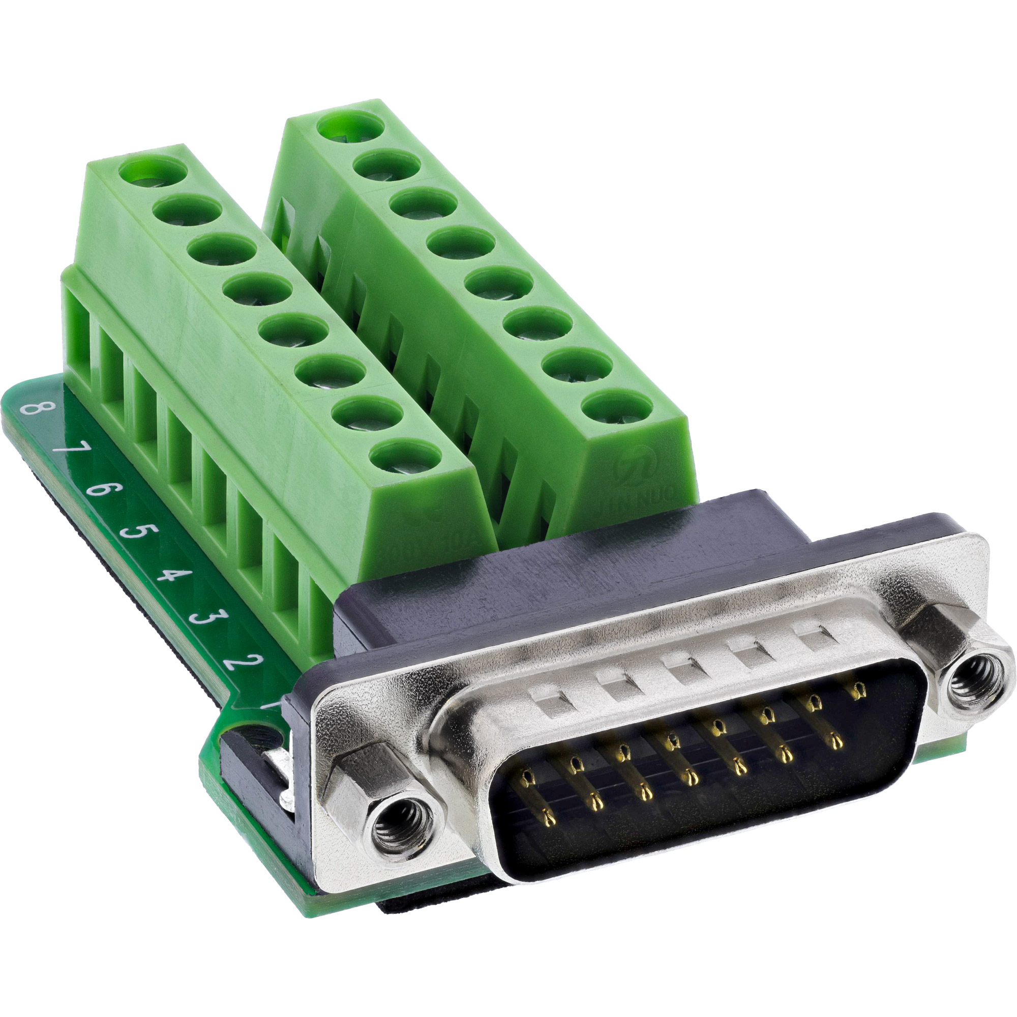 InLine® D-Sub 15 Terminalblock, Stecker , 2-reihig, Schraubklemme