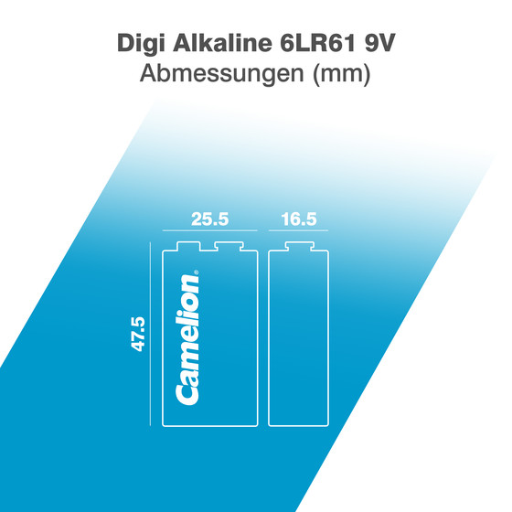 Camelion Digi 9V Block 6LR61 Alkaline Batterie - 1er Blisterkarte