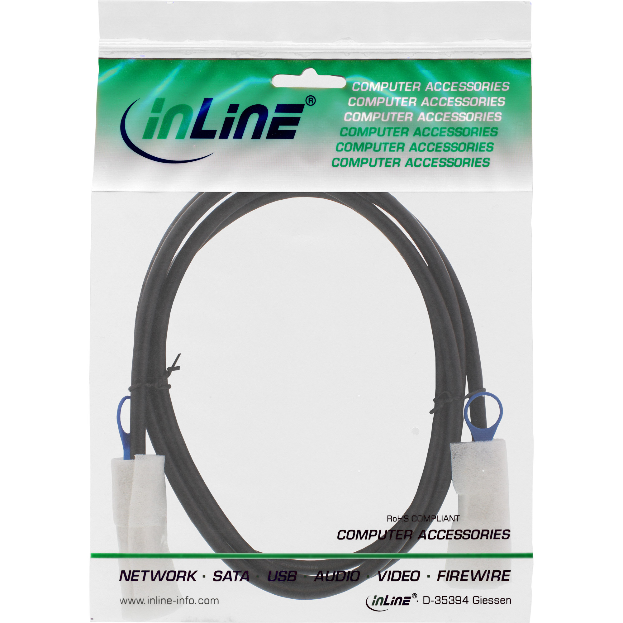 Inline® SAS Anschlusskabel, Mini-SAS SFF-8088 an Mini-SAS SFF-8088, 0,5m