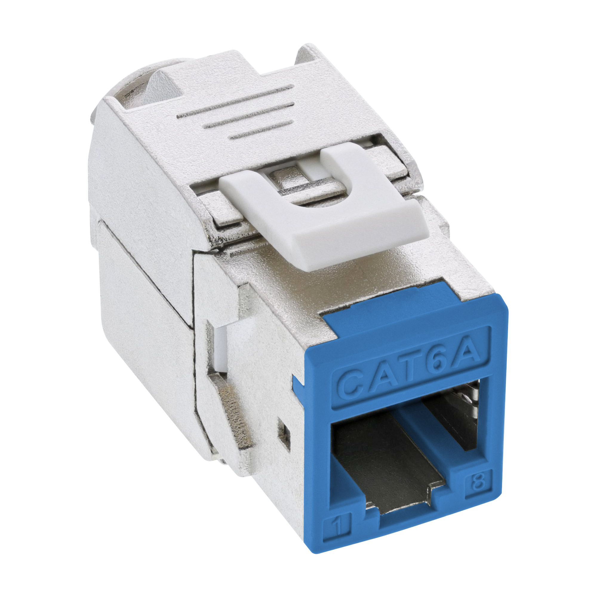 8x Inline® Keystone RJ45 Buchse, geschirmt, Cat.6A, blau