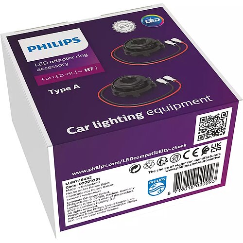 Philips LED Connector rings Type A Adapter-Ringe H7 2 Stück