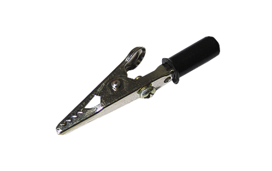 Krokodilklemme McPower, 55mm, schwarz, 1 Griff isoliert, Metall
