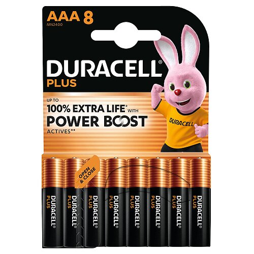 Duracell Plus AAA Micro LR03 Alkaline Batterie - 8ter Verpackung Duracell Plus AAA Micro LR03 Alkaline Batterie - 8ter Verpackung