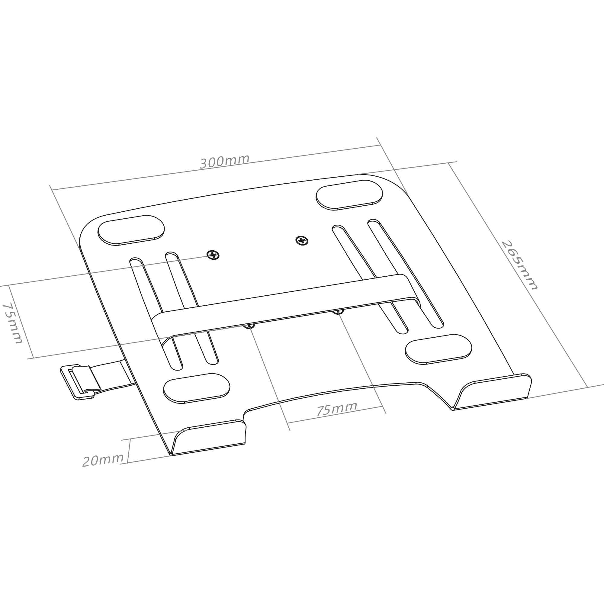 Inline® Notebook-Halterung mit VESA 75 Adapter