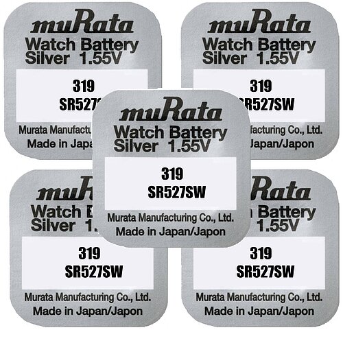 5x Murata SR527SW SR64 319 Silberoxid Batterie 1,55 V