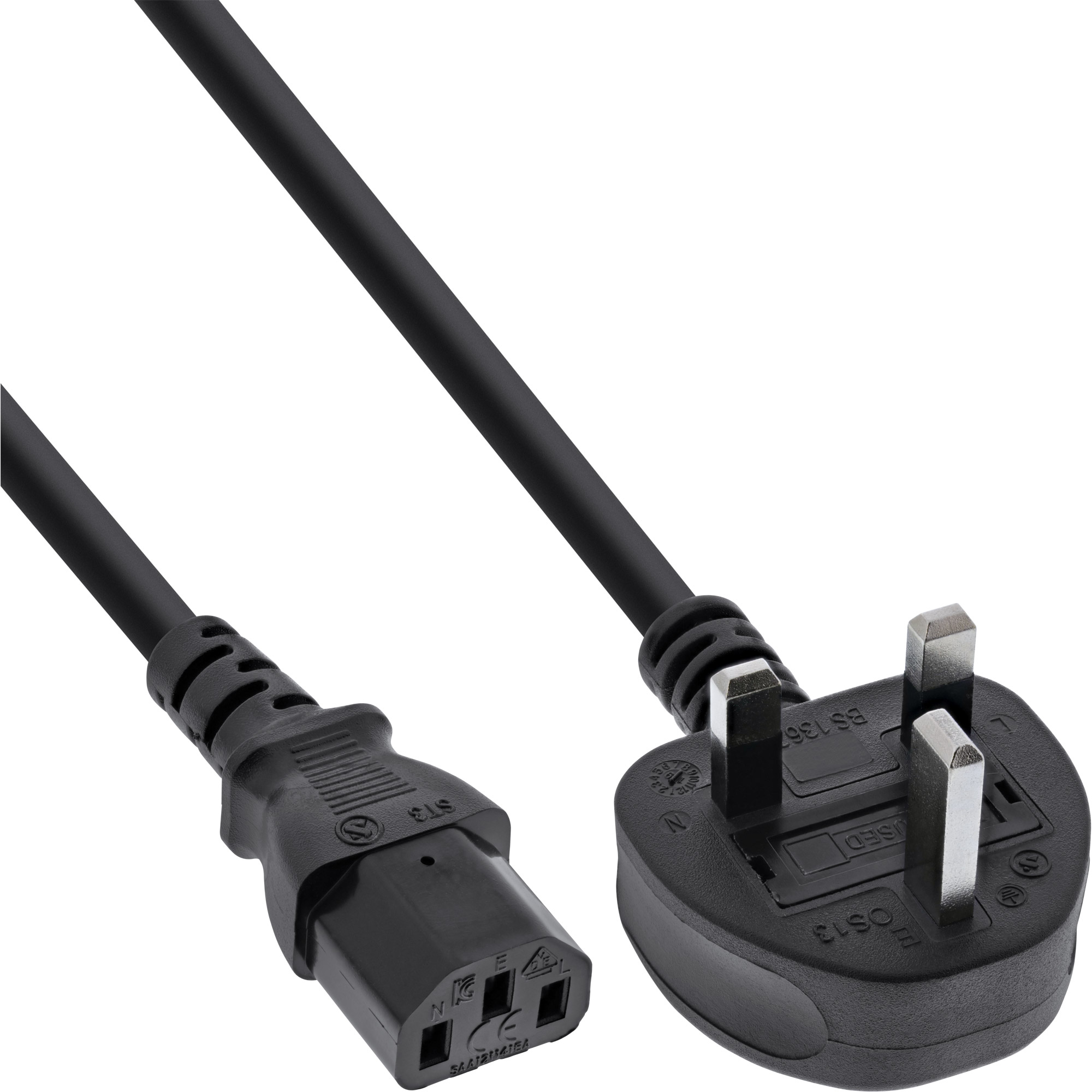 Inline® Netzkabel, Netzstecker England auf Kaltgerätestecker C13, 5m Inline® Netzkabel, Netzstecker England auf Kaltgerätestecker C13, 5m