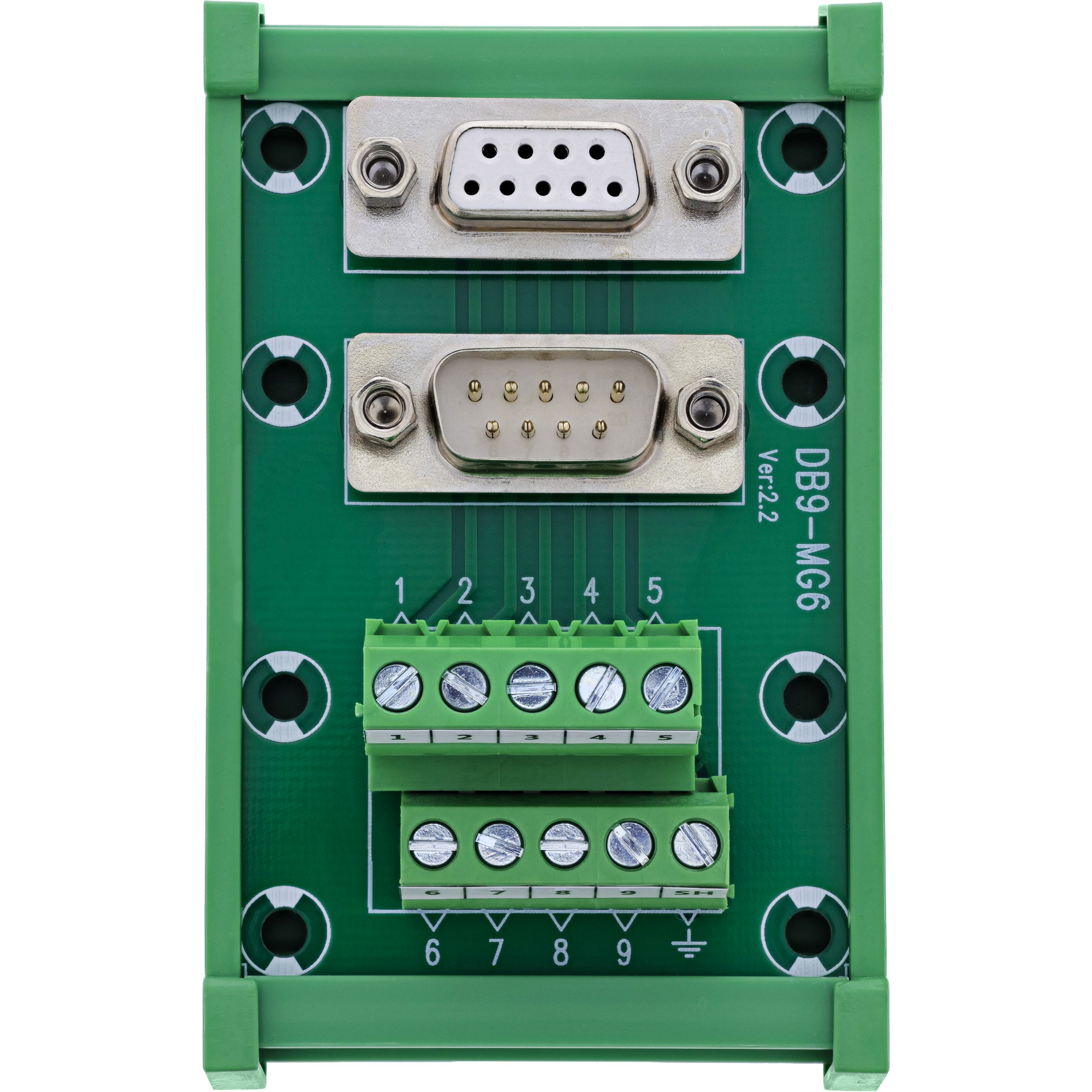 InLine® D-Sub 9 Terminalblock, Stecker / Buchse, Schraubklemme, Hutschiene