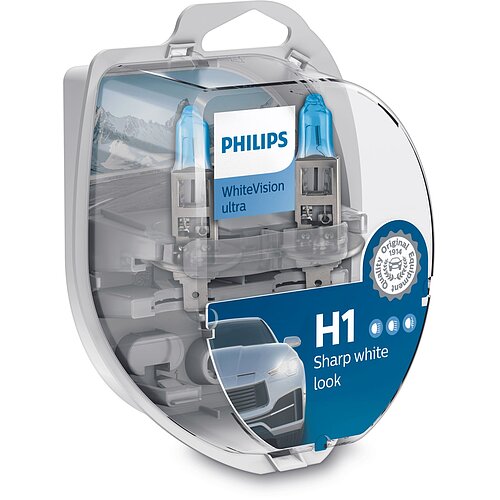 Philips H1 - P14,5s 12V 55W WhiteVision Ultra 2er Paket