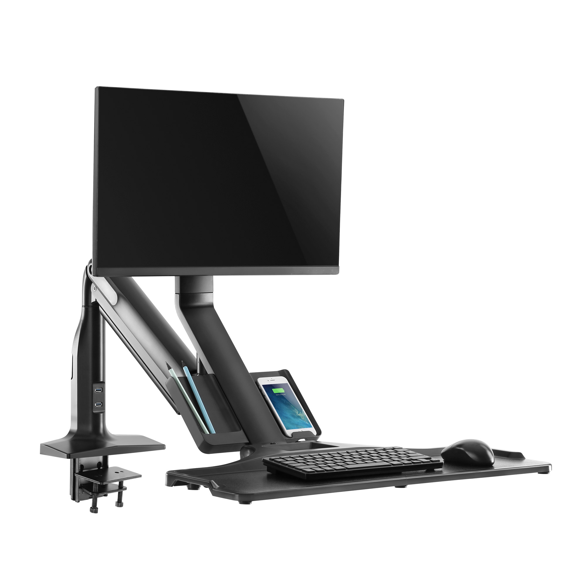 Inline® Workstation-Tischhalterung mit Lifter, beweglich, bis 81cm (32") / 9kg