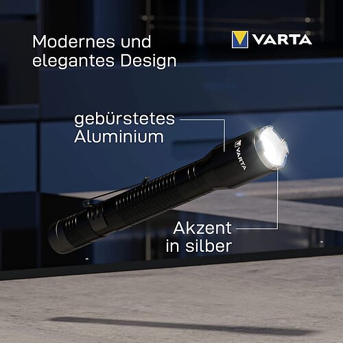 Varta Aluminium Light F20 Pro Taschenlampe 16607 - inkl. Batterien
