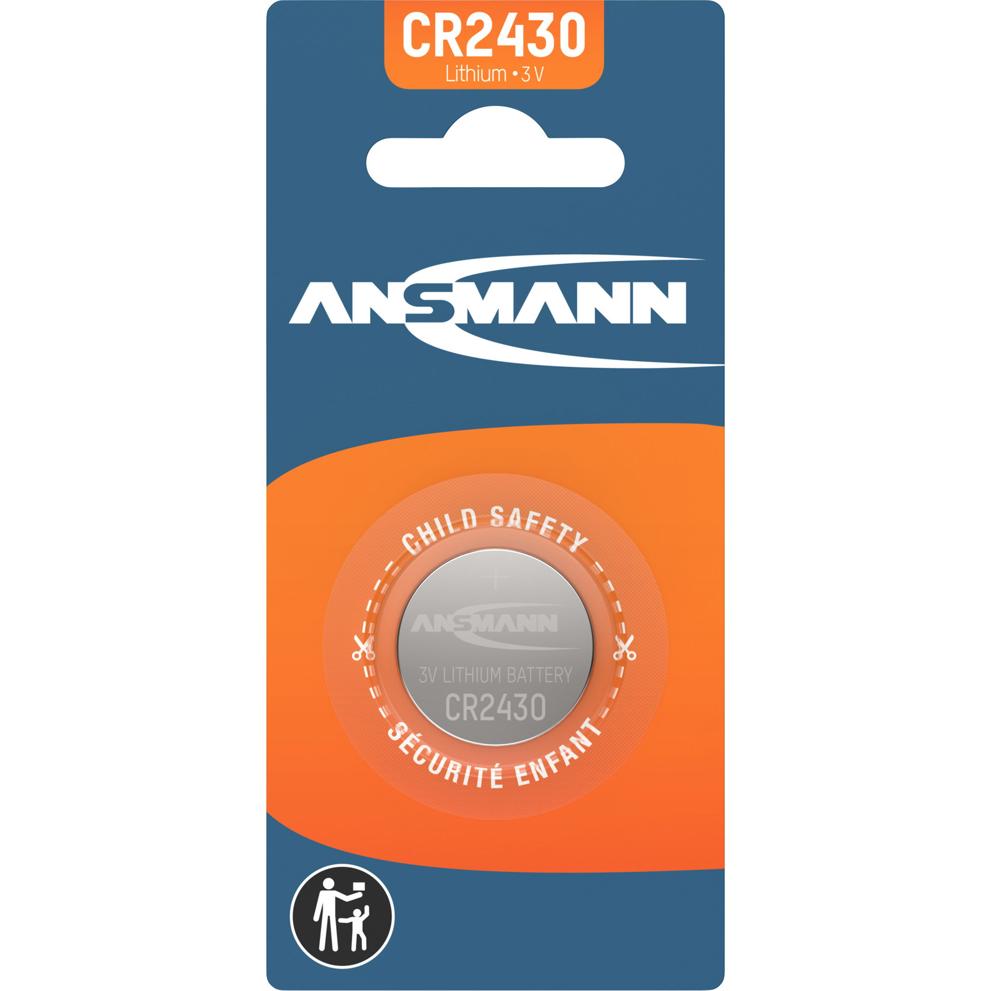 Ansmann CR2430 Lithium Knopfzelle 3V Batterie - 1er Verpackung