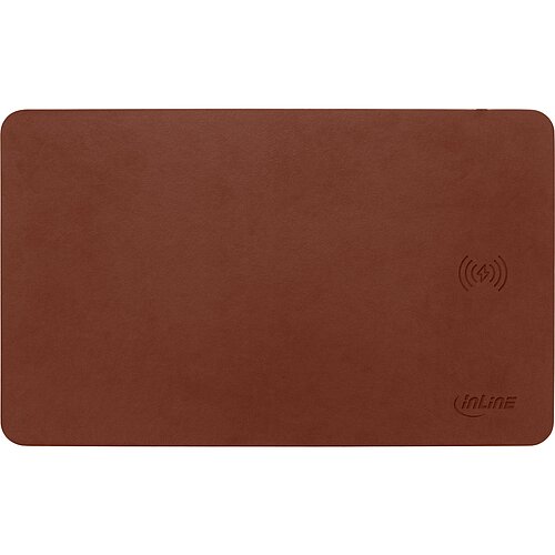 Inline® Maus-Pad, Wireless Charging, 370x225x7mm, braun