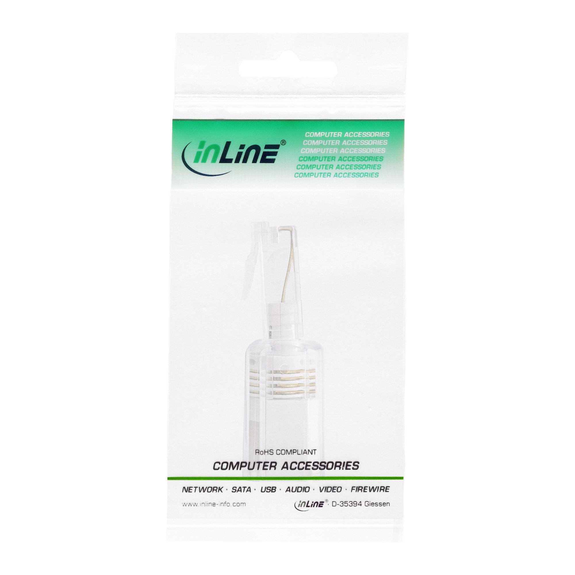 Inline® Twist-Stop, Entwirrer für Kabel von Telefonhörer, schmale kurze Bauform