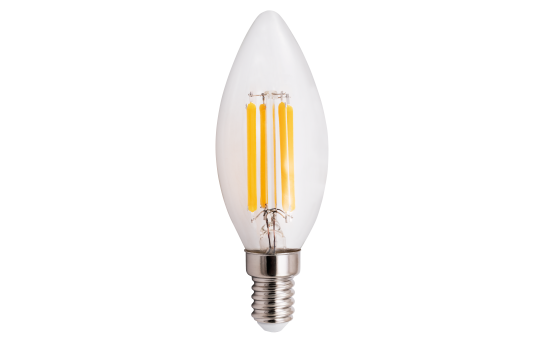 LED Filament Kerzenlampe McShine ''Filed'', E14, 6W, 820 lm, warmweiß, klar