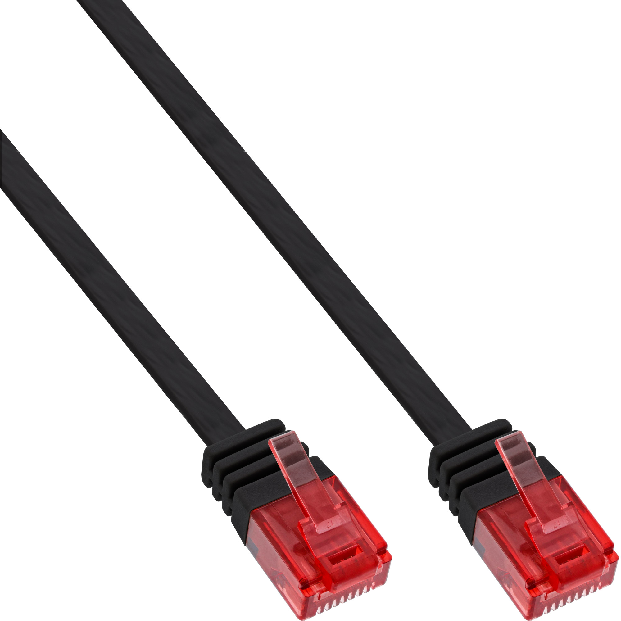 Inline® Patchkabel flach - U/UTP- Cat.6 - Schwarz - 3m