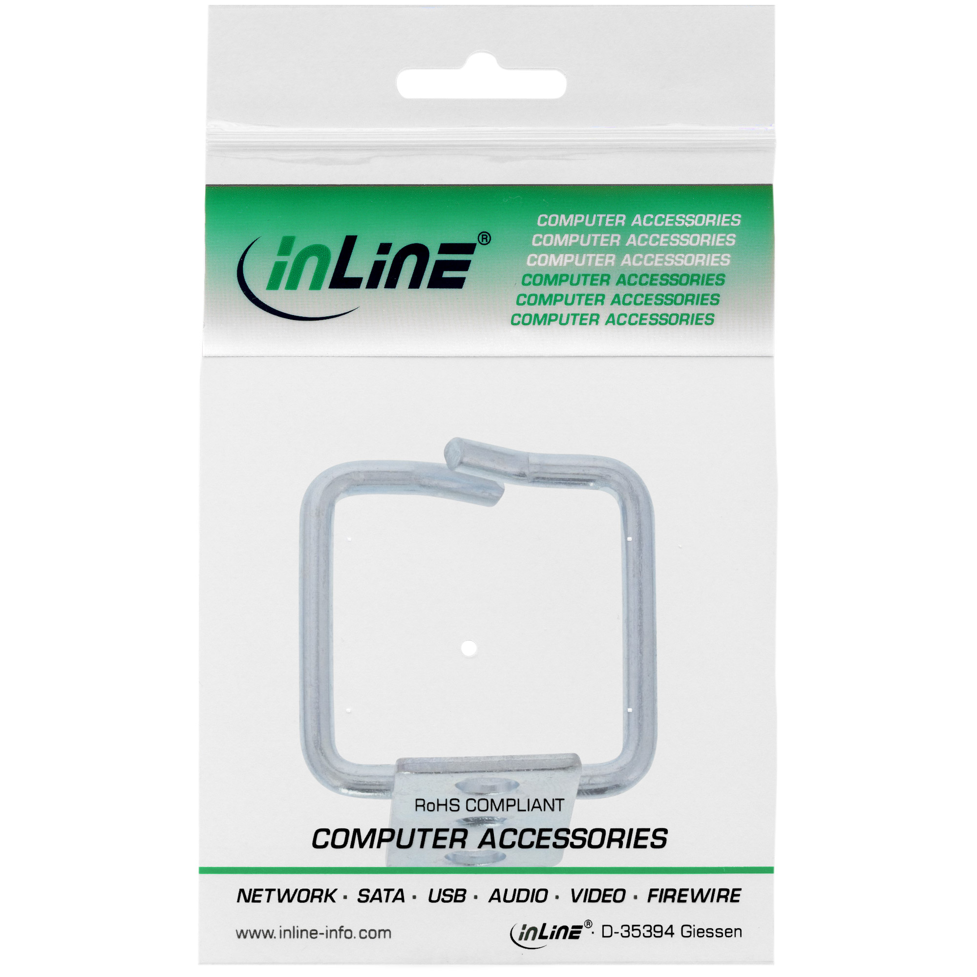 Inline® KabelBügel, Metall, verzinkt, 40x40mm