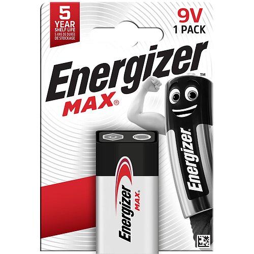 Energizer Alkaline Max 9V Block 6LR61 Batterie - 1er Verpackung