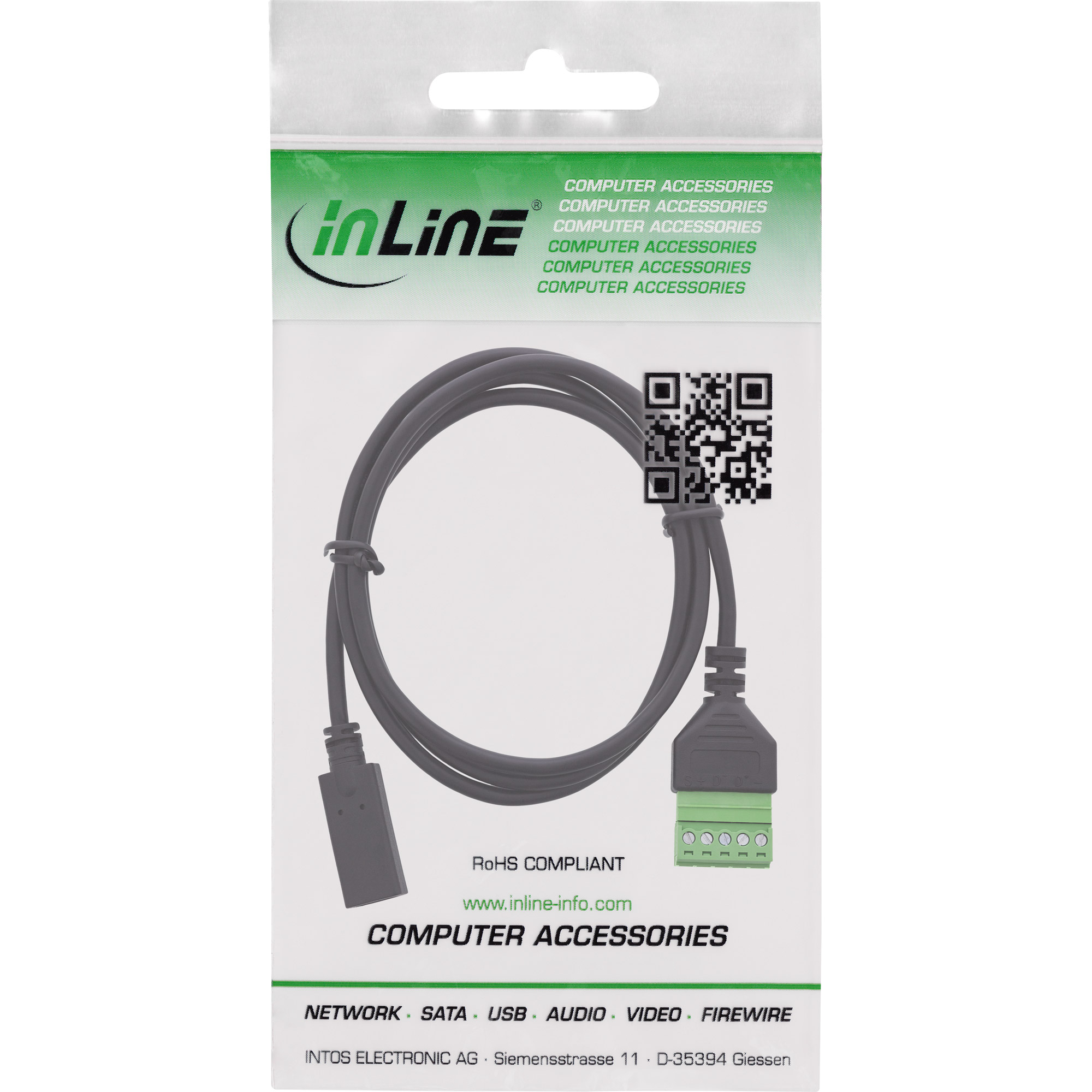 InLine® USB-C Buchse an Terminalblock, 5-polig, mit Kabel