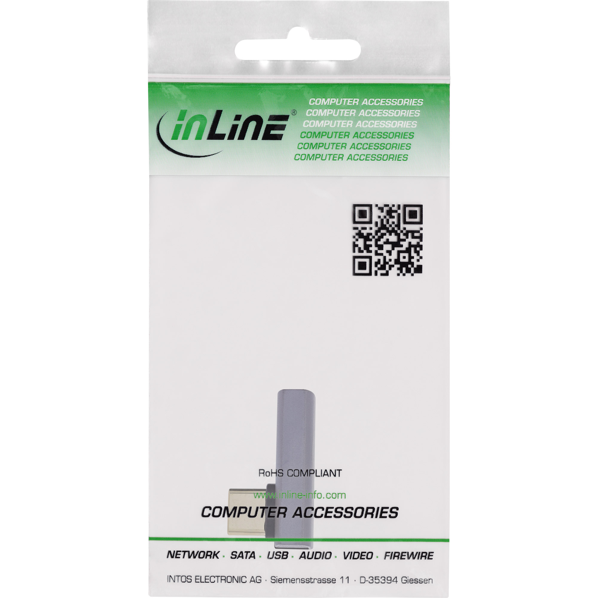 InLine® USB4 Adapter, USB-C Stecker/Buchse vertikal rechts/links gewinkelt, grau InLine® USB4 Adapter, USB-C Stecker/Buchse vertikal rechts/links gewinkelt, grau