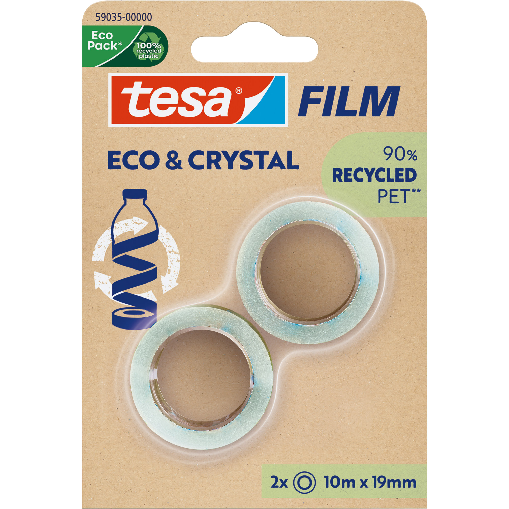 tesafilm Eco & Crystal, 10m x 19mm, Blister 2er-Pack