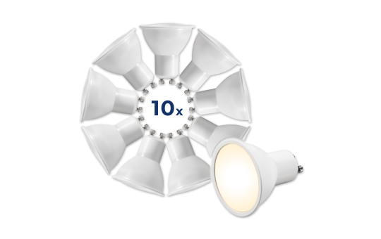 LED-Strahler McShine ''MS-60-10'' GU10, 6W, 510lm, 3000K, warmweiß,10er-Pack LED-Strahler McShine ''MS-60-10'' GU10, 6W, 510lm, 3000K, warmweiß,10er-Pack