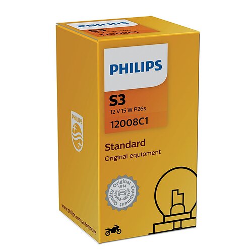 Philips S3 12V 15W P26s Premium/Vision 1 Stück