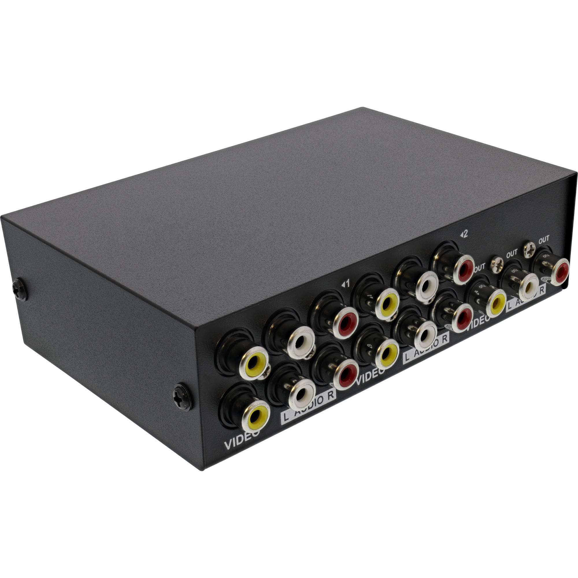 Inline® AV Umschalter manuell 4-port, 3x Cinch IN/OUT