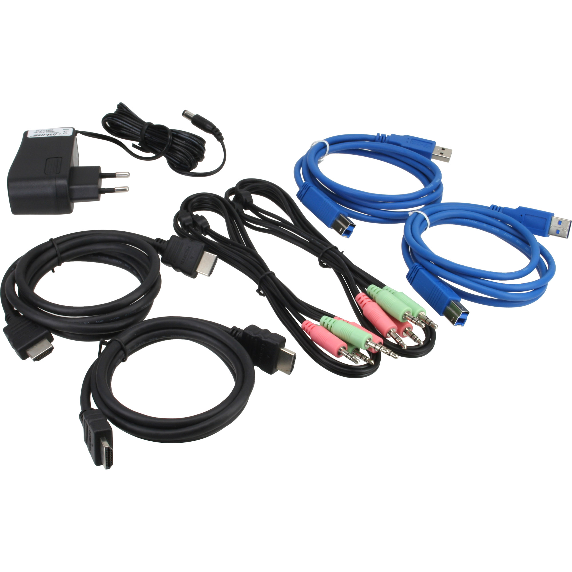 Inline® KVM Desktop Switch, 2-fach, HDMI, USB 3.0 Hub, mit Audio