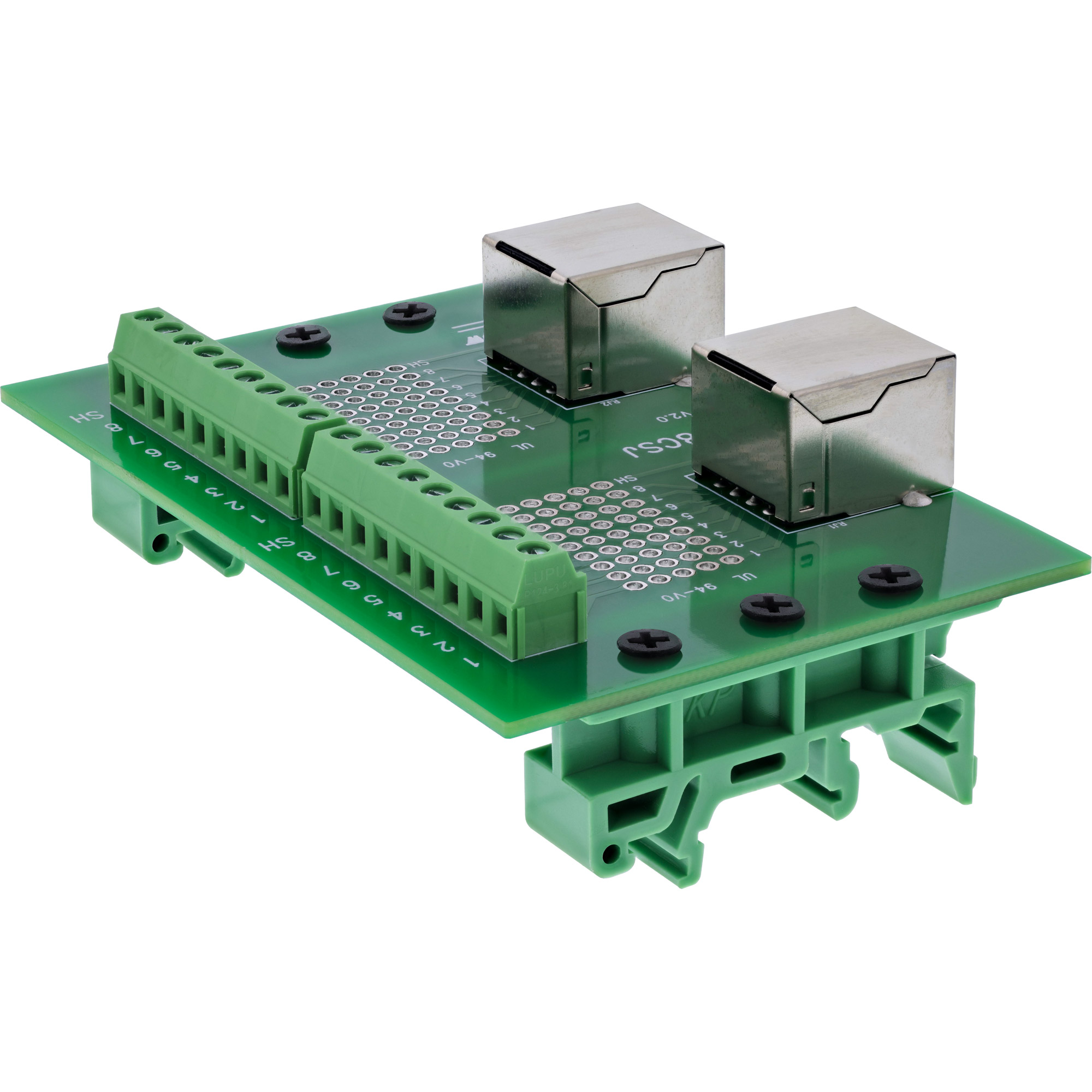 InLine® Terminalblock, 2x RJ45 Buchse, gerade, für Hutschiene InLine® Terminalblock, 2x RJ45 Buchse, gerade, für Hutschiene