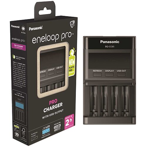 Panasonic eneloop LCD Charger BQ-CC65 mit LCD Display