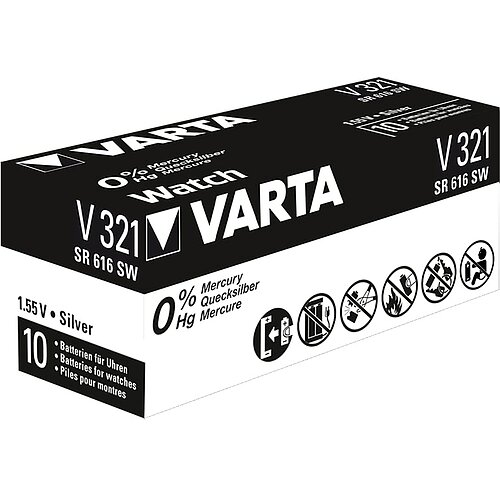 10x SR616SW SR65 321 Silberoxid Batterie Varta 1,55 V