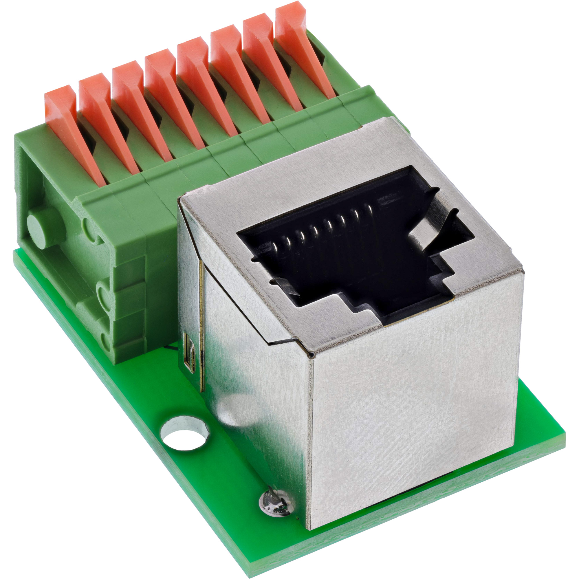 InLine® RJ45 Buchse an Push-In-Klemme, 8-polig, Cat.5e, gewinkelt InLine® RJ45 Buchse an Push-In-Klemme, 8-polig, Cat.5e, gewinkelt