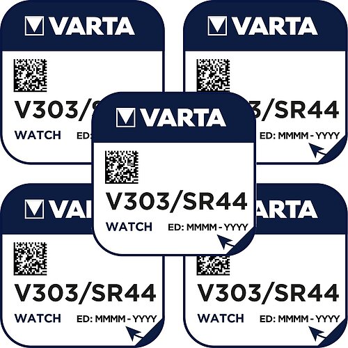 5x Varta SR44SW 303 Silberoxid Batterie 1,55V