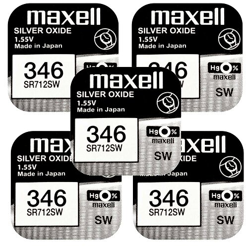 5x Maxell SR712SW 346 Silberoxid Batterie Maxell 1,55 V