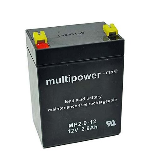 Multipower MP2.9-12 AGM 12 V 2,9 Ah - 4,8mm Faston Multipower MP2.9-12 AGM 12 V 2,9 Ah - 4,8mm Faston