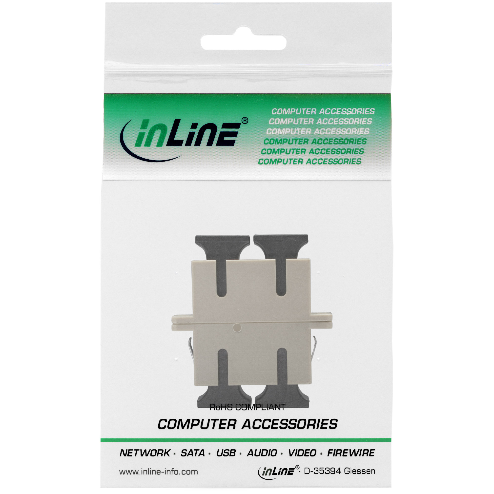 Inline® LWL Kupplung, Duplex SC/SC, multimode, beige, Keramik-Hülse, zum Einbau